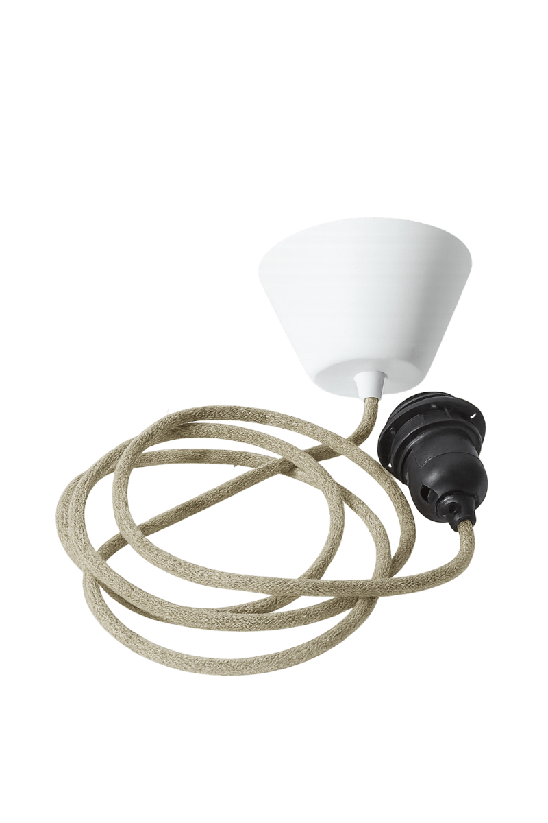 Suspension textile 2m Nature De Alde & Lind - Suspension avec c&acirc;ble gain&eacute; textile, compatible avec les plafonniers Alde&amp;Lind &agrave; culot E27.