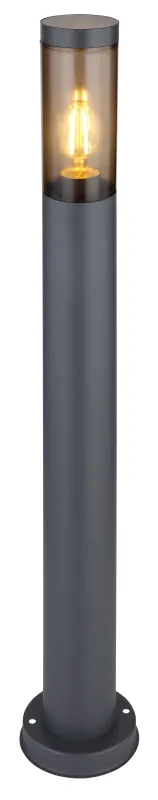 Boston 80cm Anthracite bornes De Globo Lighting - Tillverkad i rostfritt st&aring;l med en r&ouml;kf&auml;rgad plastsk&auml;rm ger den ett mjukt och behagligt ljus.