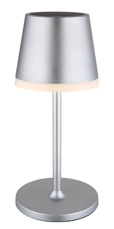 Bordslampa LED Argent lampe solaire De Globo Lighting - Den diskreta designen sm&auml;lter in i alla milj&ouml;er och med IP44-klassning &auml;r den t&aring;lig mot v&auml;der och vind.