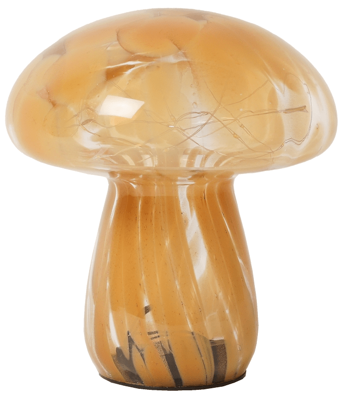 Mushy 17cm brun clair portable De Eja - Cette lampe de table compacte et &eacute;l&eacute;gante en forme de champignon apporte charme et personnalit&eacute; &agrave; n'importe quelle pi&egrave;ce.