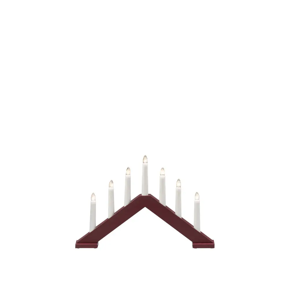 Candelabra 7 Lights Rouge foncé mat De Konstsmide - Donnez &agrave; votre maison une atmosph&egrave;re de No&euml;l intemporelle et &eacute;l&eacute;gante avec cet &eacute;l&eacute;gant bougeoir de l'Avent en bois.