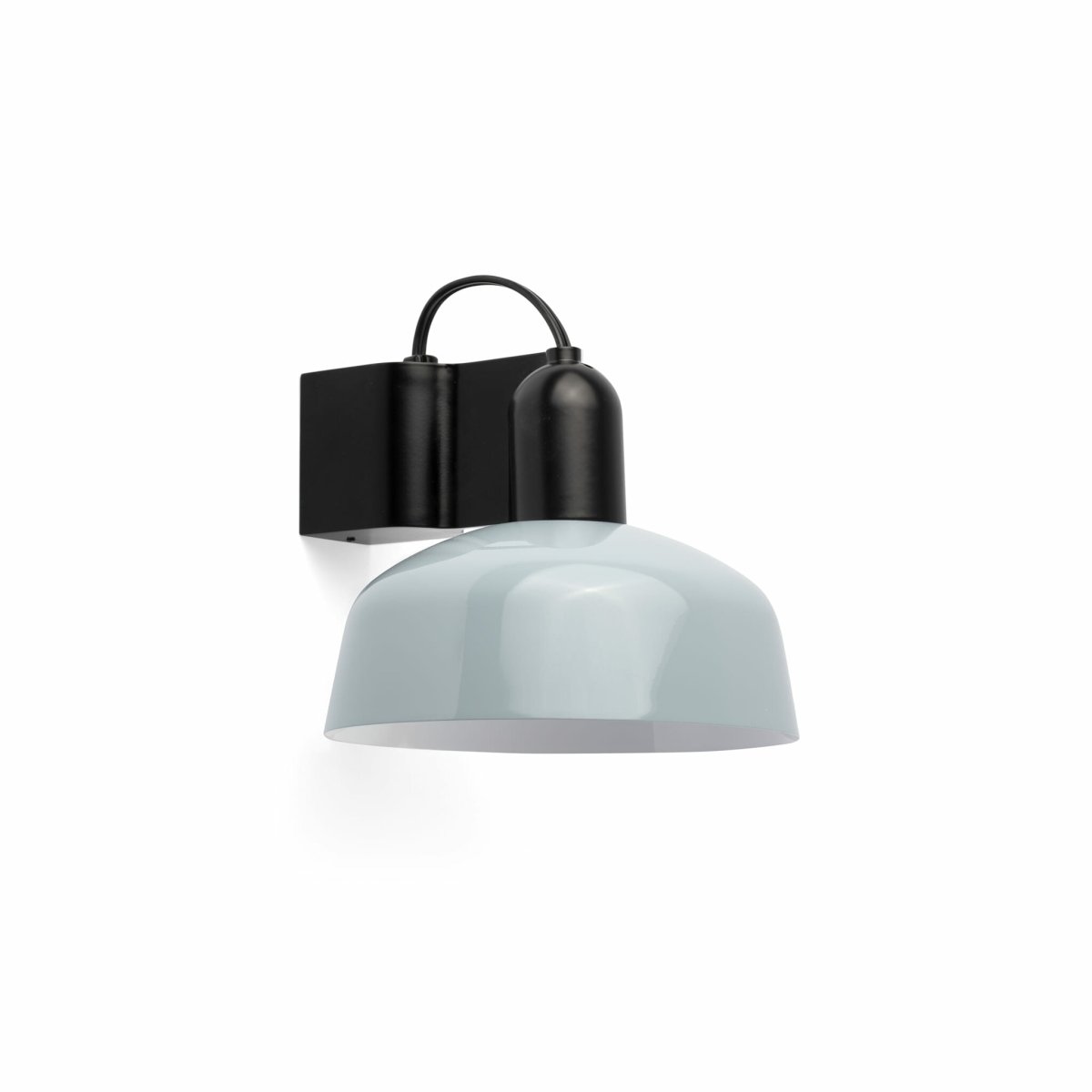 Tatawin Ø18 Bleu grisâtre applique murale De Faro Barcelona - Tatawin est une applique murale &agrave; la structure noire et &agrave; l'abat-jour en m&eacute;tal gris qui diffuse une lumi&egrave;re concentr&eacute;e.