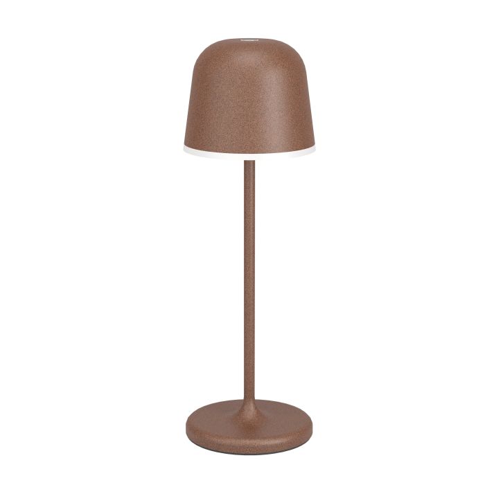Mannera 34cm Brun rouille portable De Eglo - Grâce au variateur tactile intégré, vous pouvez régler la lumière sur trois niveaux pour créer la sensation idéale, d'une lueur douce et chaleureuse à une lumière plus fonctionnelle.