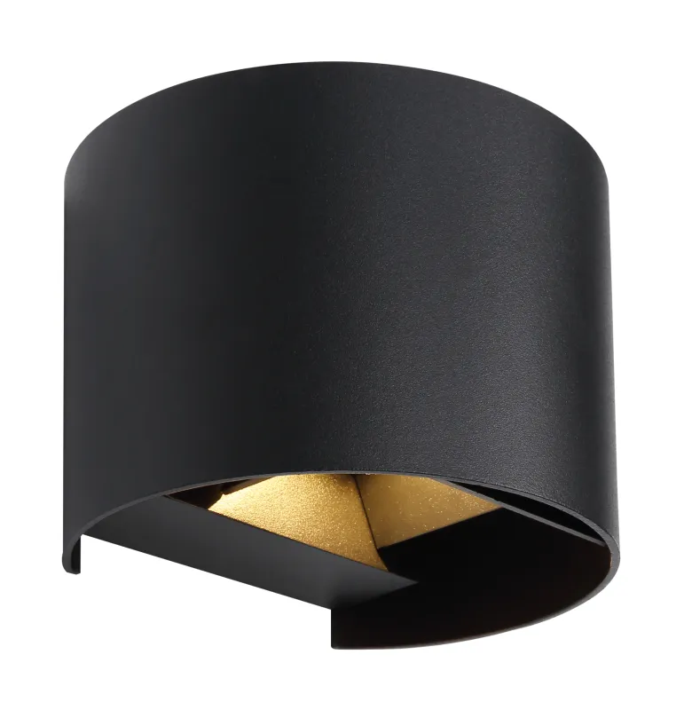 Veronika Noir lampe d’extérieur De Globo Lighting - Med sin halvcirkelformade design i matt svart pressgjuten&nbsp;aluminium ger den ett elegant intryck samtidigt som den &auml;r v&auml;dert&aring;lig.