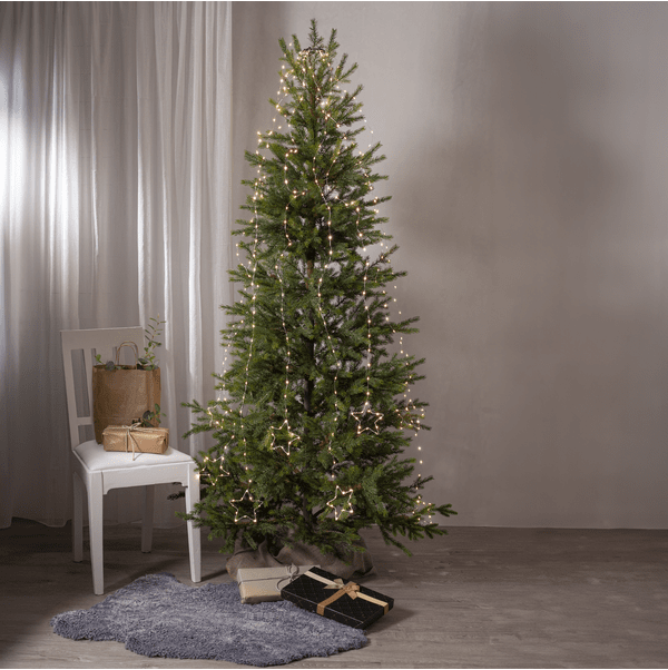 Guirlande Lumineuse Pour Sapin De Noël Dew Drop 2m Argent De Star Trading - Guirlande de sapin de No&euml;l avec des gouttes de ros&eacute;e blanches et chaudes.