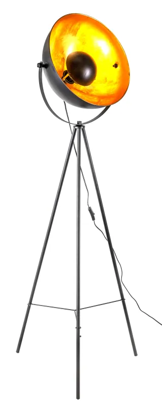 Timo Noir lampadaire De Globo Lighting - Timo&nbsp;&auml;r en modern golvlampa med en industriell touch som ger rummet en varm och inbjudande atmosf&auml;r.