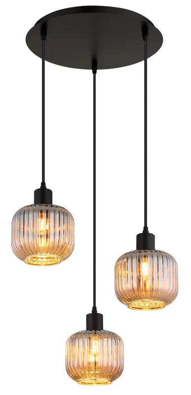 Tom Ø42 Couleur fumée suspension De Globo Lighting - Den mattsvarta metallen ger ett modernt uttryck och passar perfekt in i olika inredningsstilar.