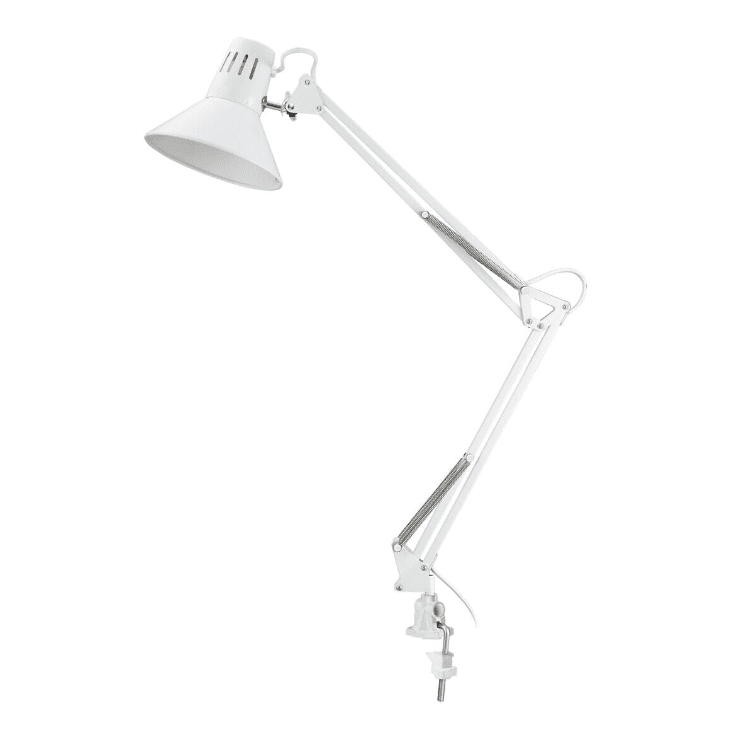 Venla Blanc lampe à pince De Airam - C&acirc;ble de raccordement de 1,7 m et interrupteur marche/arr&ecirc;t.