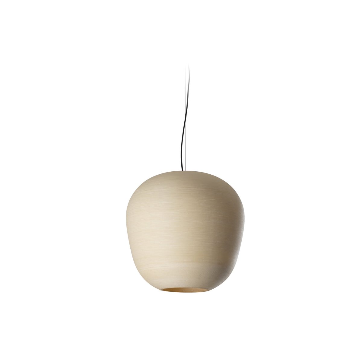Tierra Ø52 Beige suspension De Faro Barcelona - La lampe Tierra 520, con&ccedil;ue par H&eacute;ctor Serrano, est fabriqu&eacute;e en PLA imprim&eacute; en 3D et en cellulose de pin recycl&eacute;e.
