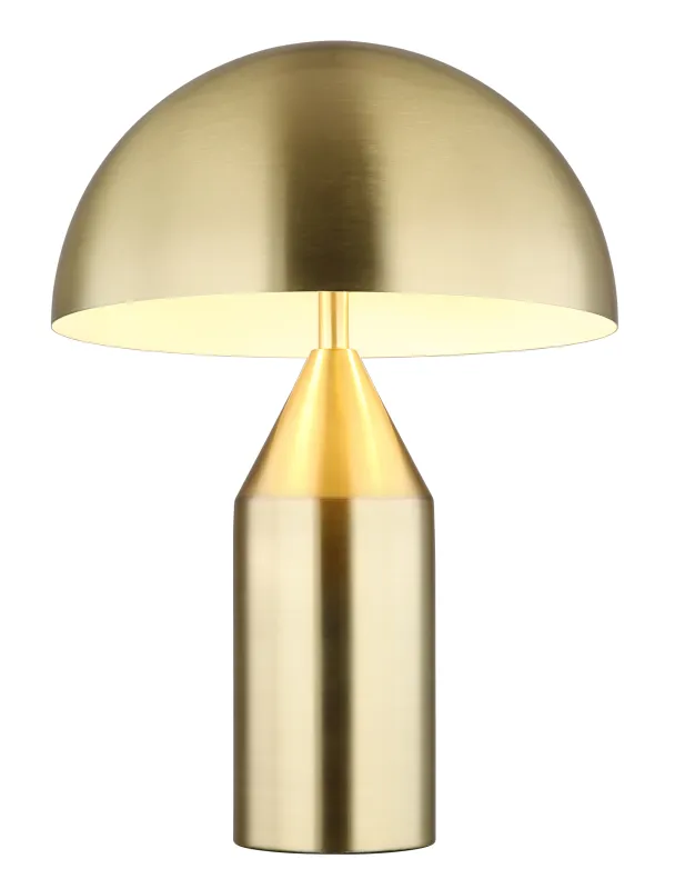 Atoma 40cm Laiton lampe de table De Globo Lighting - Sk&auml;rmen i matt m&auml;ssing och vitt skapar en harmonisk kontrast och ger en behaglig ljusspridning.