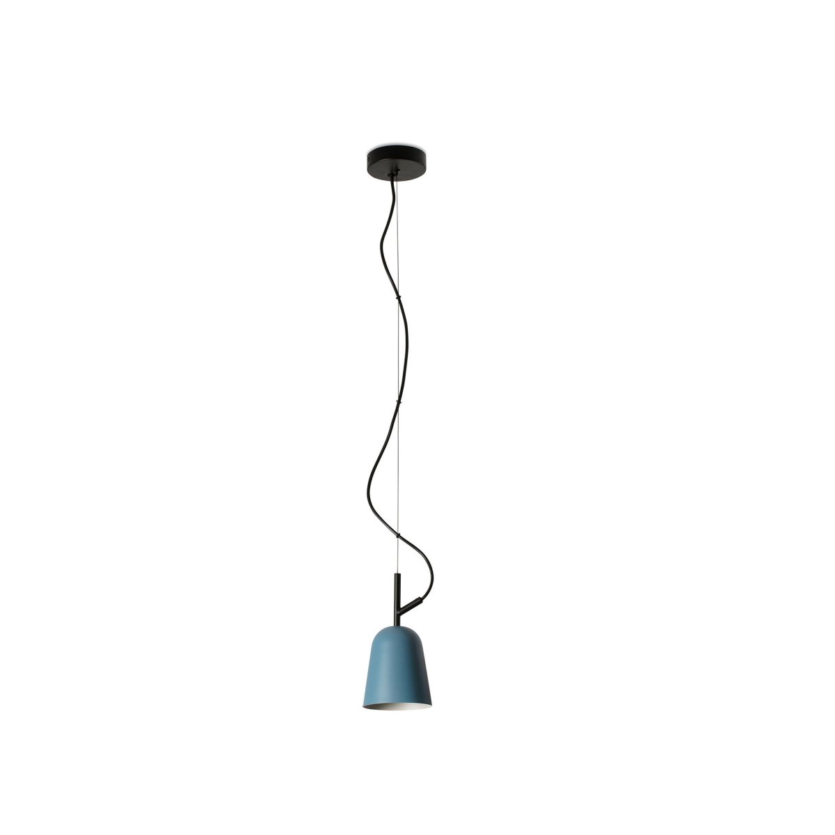 Studio Ø10 Bleu suspension De Faro Barcelona - Son abat-jour bleu et son format compact en font un luminaire id&eacute;al pour les cuisines, les espaces de travail ou les environnements cr&eacute;atifs.