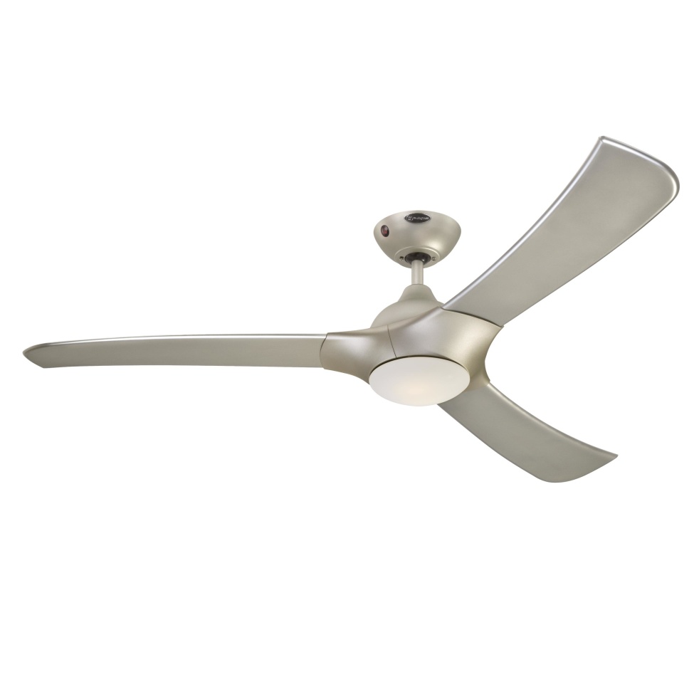 Techno Ø132 Argent De Westinghouse - Avec trois pales en plastique couleur titane et un moteur AC durable et silencieux (52 dB) en acier laminé à froid, le ventilateur offre un confort optimal en été comme en hiver.