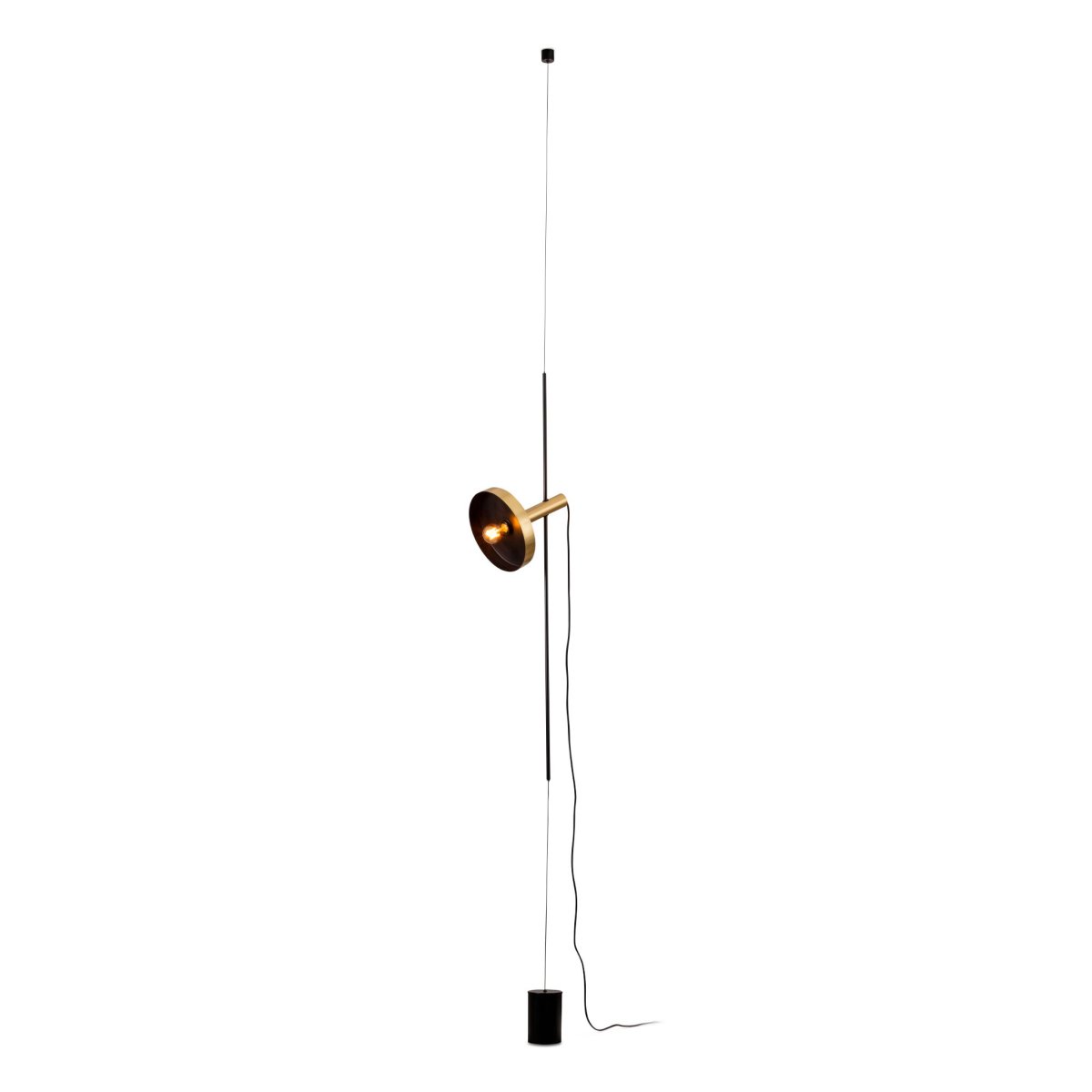 Whizz 120cm Or suspension De Faro Barcelona - Whizz est une collection de luminaires design de Christoph Friedrich Wagner, connue pour son association tendance d'or satin&eacute; et de noir.