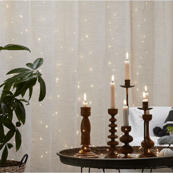 Rideau Lumineux Dew Drop 1m Argent De Star Trading - Magnifique n&oelig;ud d&eacute;coratif avec gouttes de ros&eacute;e pour une utilisation en int&eacute;rieur.