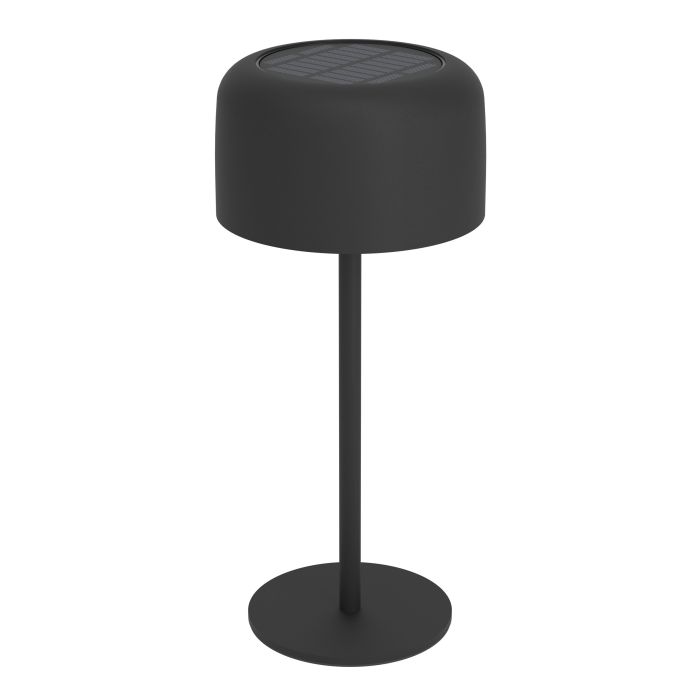 Roccanova 30cm Noir lampe solaire De Eglo - Roccanova est une lampe de table élégante à énergie solaire qui allie forme et fonction pour une utilisation intérieure et extérieure.