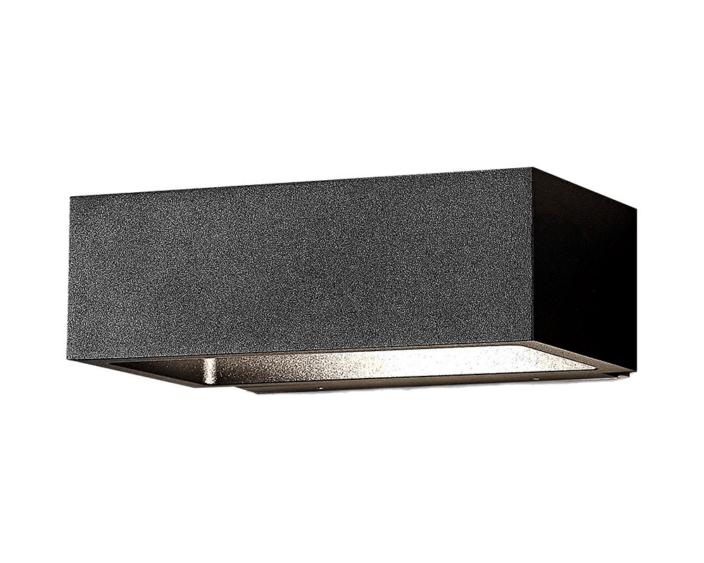 Illusion Reko Noir lampe d’extérieur De Westal - Illusion Reko est une applique murale à lumière vers le haut et vers le bas, fabriquée en aluminium anodisé et thermolaquée noire.