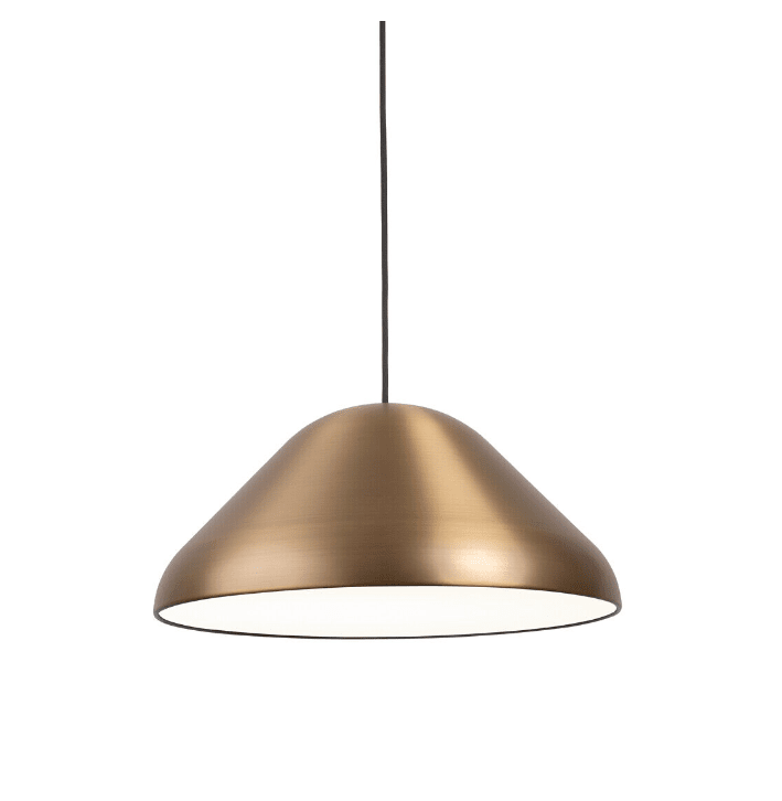 Enna Ø43 Laiton suspension De Airam - La grande lampe suspendue ronde en m&eacute;tal avec une finition en laiton s'int&egrave;gre dans de nombreux styles d'int&eacute;rieur et comme lampe de table &agrave; manger.