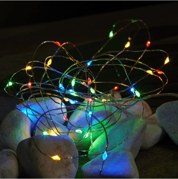 Guirlande Lumineuse Dew Drop 4m Multicolore De Star Trading - Guirlande lumineuse d&eacute;corative avec 40 gouttes de ros&eacute;e LED color&eacute;es.