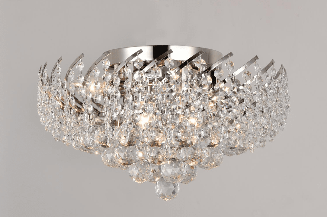 Leonore Ø40 Argent cristal De Norrsken Design - Le plafonnier exclusif Leonore en nickel avec des cristaux étincelants de classe 1 K9 taillés à la main confère à la pièce une élégance et un glamour intemporels.