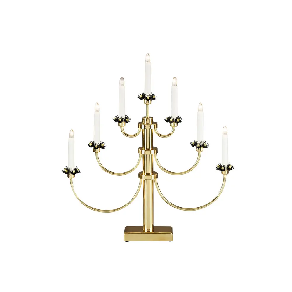 Candelabra 7 Lights Laiton De Konstsmide - Parfait pour diffuser une lumi&egrave;re chaleureuse tout au long de la p&eacute;riode de l'Avent et cr&eacute;er une atmosph&egrave;re accueillante dans la maison.