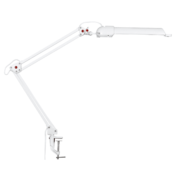 Campus Blanc lampe à pince De Airam - La lumi&egrave;re peut &ecirc;tre facilement fix&eacute;e au plateau de la table ou au comptoir &agrave; l'aide du support de table flexible inclus.