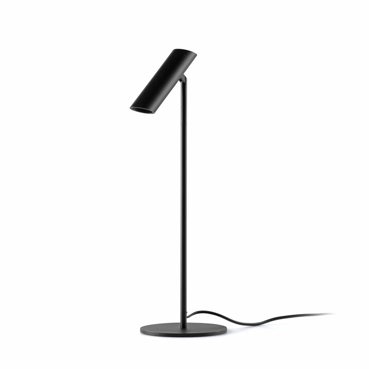Leo 48cm Noir lampe de bureau De Faro Barcelona - Leo est une lampe de table noire &agrave; LED int&eacute;gr&eacute;e alliant polyvalence et design moderne.