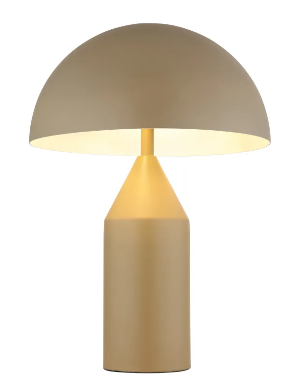 Atoma 40cm Sable lampe de table De Globo Lighting - Sk&auml;rmen i matt, sandf&auml;rg och vitt skapar en harmonisk kontrast och ger en behaglig ljusspridning.