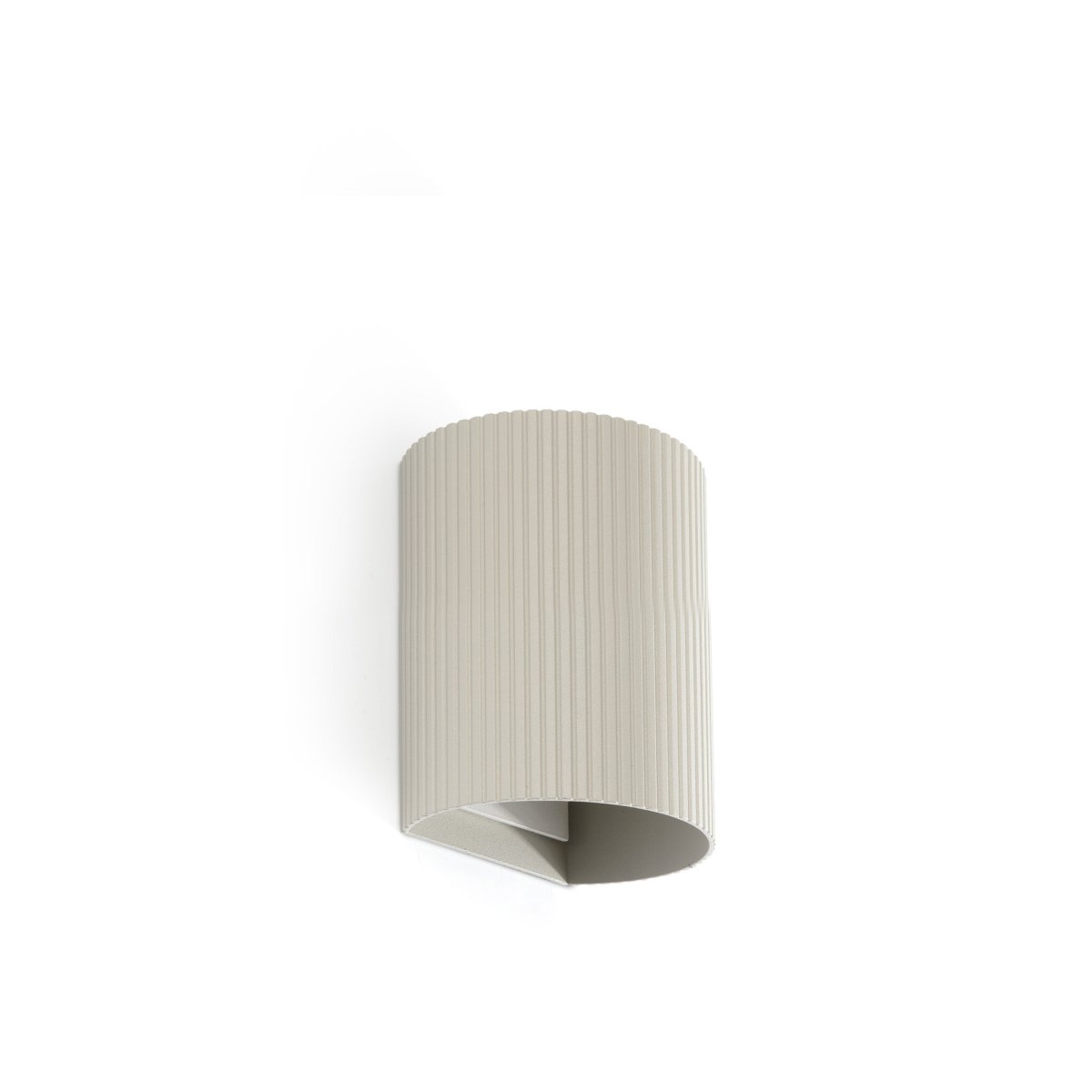 Sole 10cm Gris rainuré applique murale De Faro Barcelona - Sole est une applique murale compacte grise &agrave; la surface nervur&eacute;e qui apporte une &eacute;l&eacute;gance subtile &agrave; tout espace.