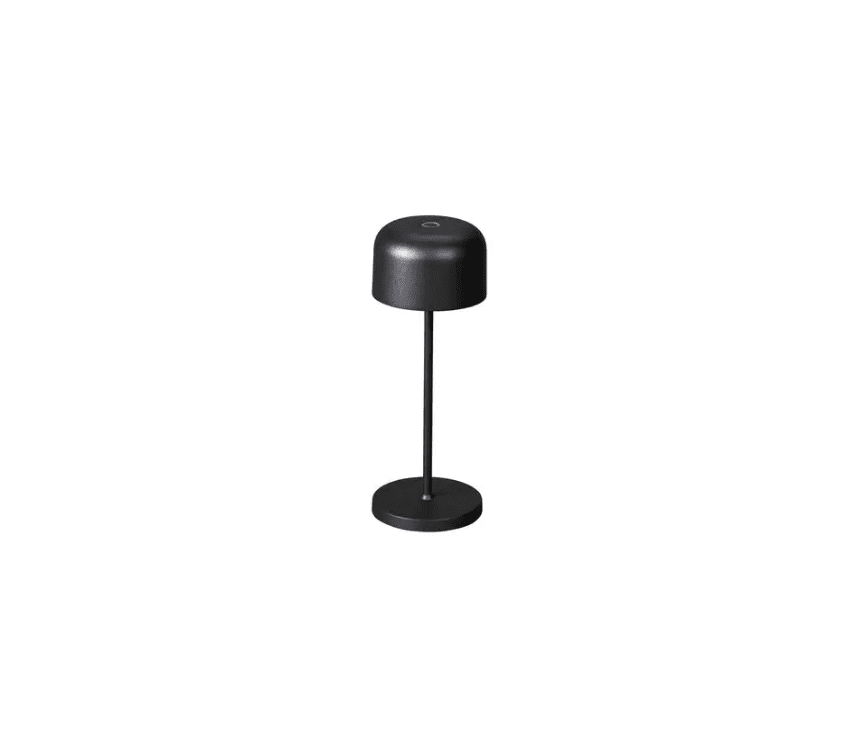 Lille 20cm Noir portable De Konstsmide - La lampe est équipée d'un variateur tactile pour que vous puissiez régler la luminosité et la température de couleur du jaune chaud au blanc chaud.