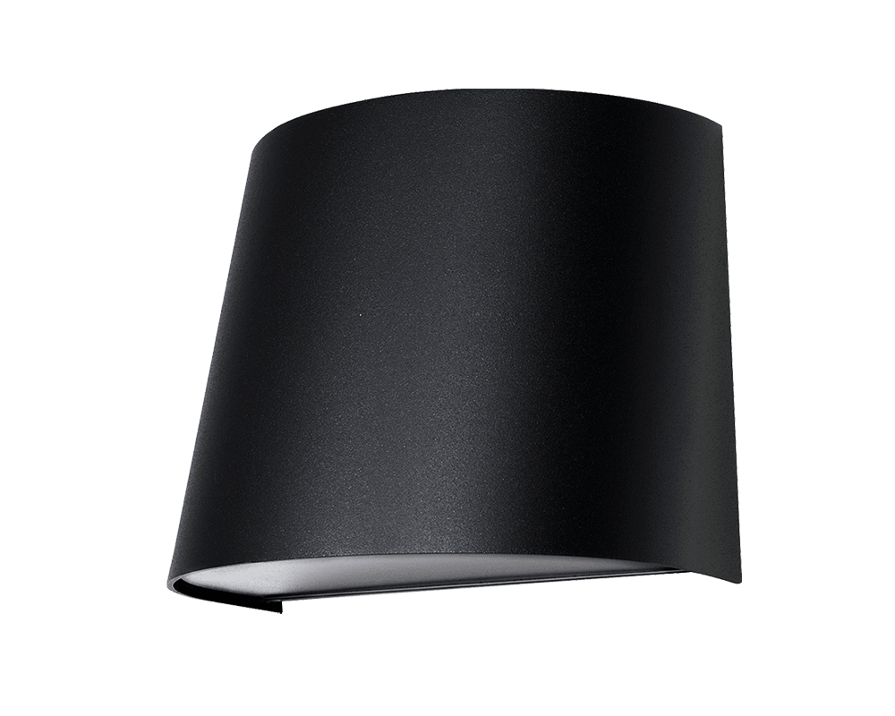 Mini Noir lampe d’extérieur De Westal - La mini applique murale est fabriquée en aluminium anodisé, est revêtue de poudre noire et dispose d'une protection anti-éblouissement en PET-G.