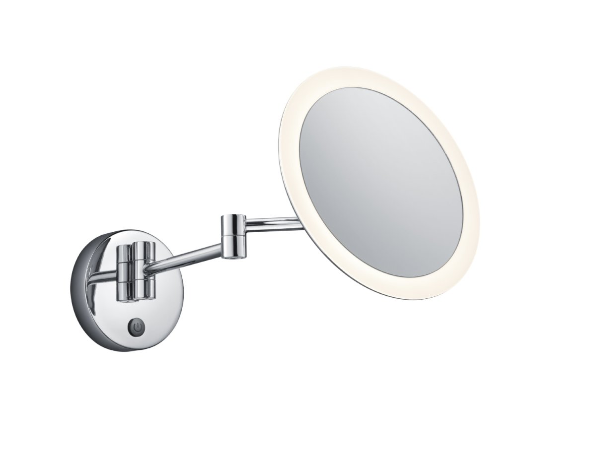 View Ø20 Chrome lampe de salle de bain De Trio Lighting - Découvrez une fonctionnalité parfaite et un design élégant avec le miroir mural View LED : un miroir rond raffiné avec éclairage intégré et finition chromée qui s'intègre harmonieusement à toutes les salles de bains.