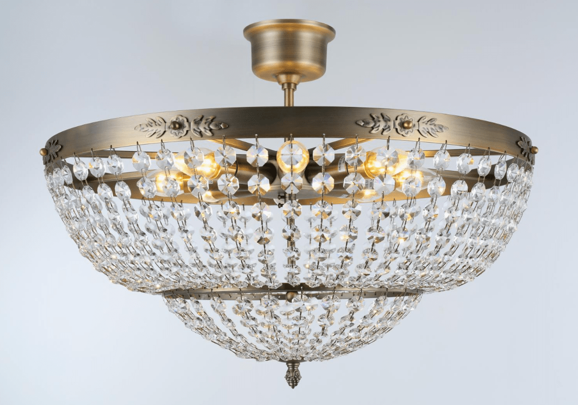  Victoria Ø55 Laiton antique cristal De Norrsken Design - La finition en laiton antique rehausse la sensation classique et confère à la lampe un charme distinctif qui s'intègre parfaitement dans les intérieurs traditionnels et modernes.