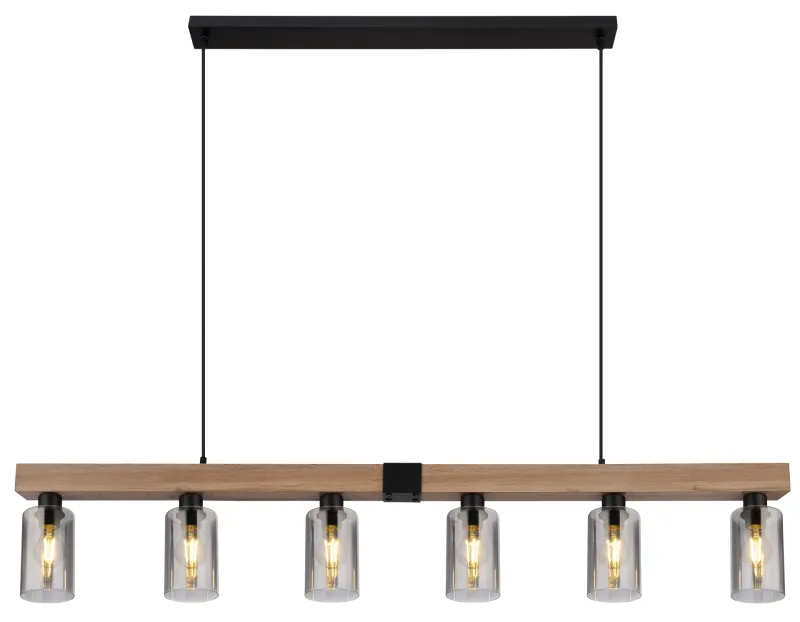 Hadera 140cm Nature suspension De Globo Lighting - Lampan kombinerar funktionalitet med estetik och passar perfekt &ouml;ver matbordet eller i vardagsrummet.
