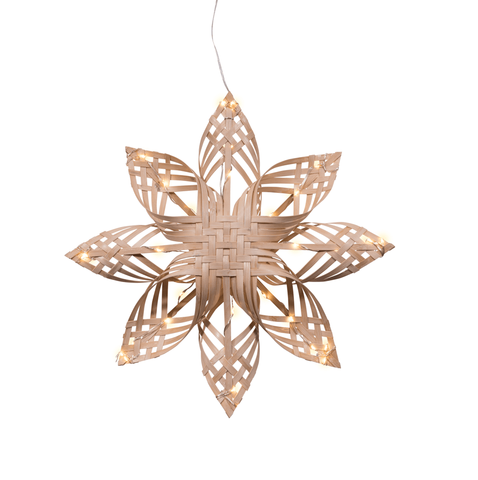 Bambu Ø40 Nature De Pixie Design - Cette étoile en bambou est une décoration lumineuse magnifique et durable qui diffuse une lumière douce et atmosphérique.