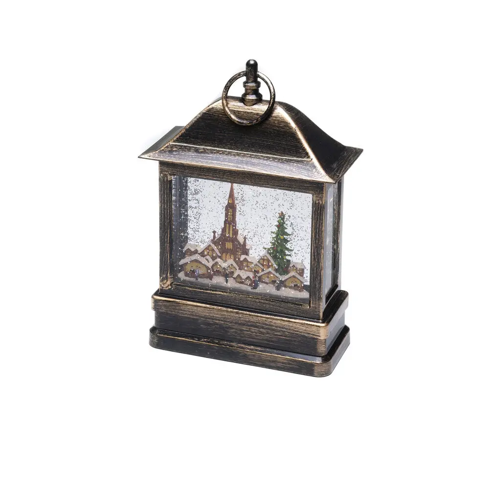 Lanterne Remplie D’eau Avec Marché De Noël Brun De Konstsmide - Capturez la magie de No&euml;l avec cette lanterne atmosph&eacute;rique remplie d'eau avec un motif de march&eacute; de No&euml;l.