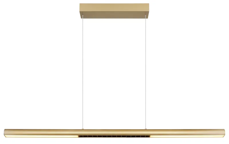 Cody 120cm Or suspension De Globo Lighting - Lampan &auml;r tillverkad av aluminium i en mattguld finish som ger ett elegant och tidl&ouml;st uttryck som smidigt sm&auml;lter in i olika inredningsstilar, perfekt f&ouml;r stora matbord eller k&ouml;ks&ouml;ar.