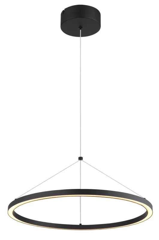 Grenvix Ø50 Noir suspension De Globo Lighting - Grenvix &auml;r en unik och stilfull takpendel som utm&auml;rker sig med sin runda form och distinkta ringdesign.