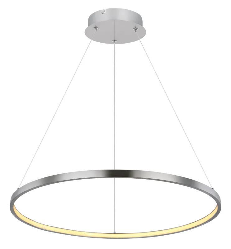 Ralph Ø60 Nickel suspension De Globo Lighting - Den moderna, runda takpendeln Ralph i matt nickel &auml;r en stilren blickf&aring;ngare i ditt hem.