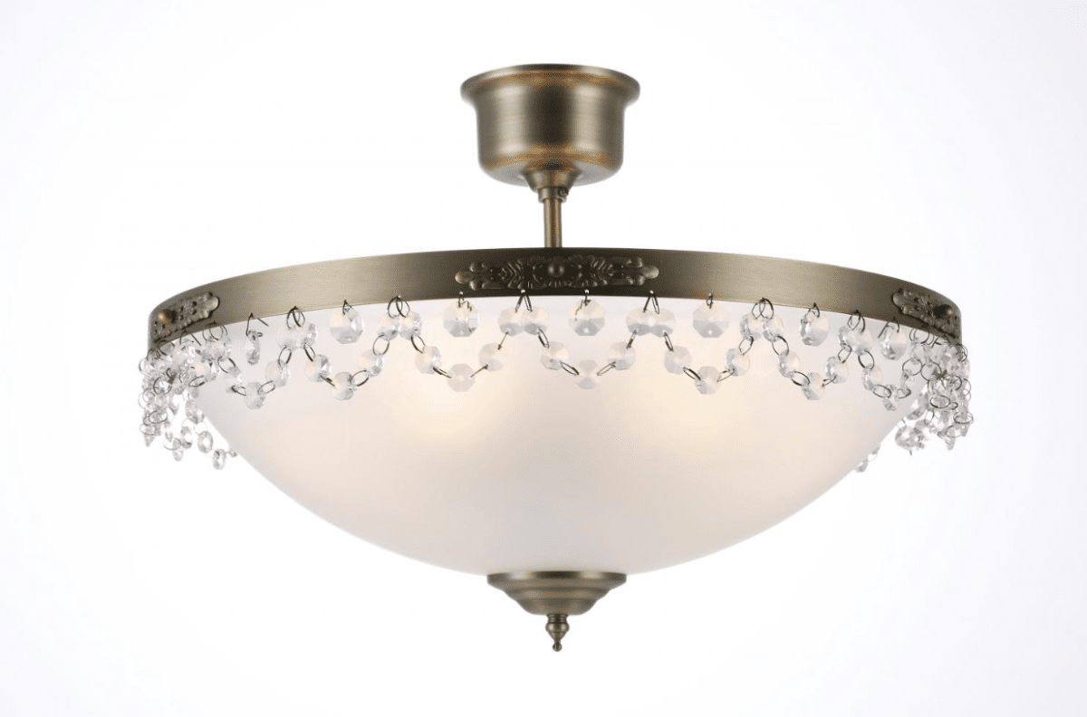 Fanny Ø46 Laiton antique plafonnier De Norrsken Design - Les cristaux K9 de classe 1 taillés à la main ajoutent une touche sophistiquée qui rehausse l'élégance de la pièce.