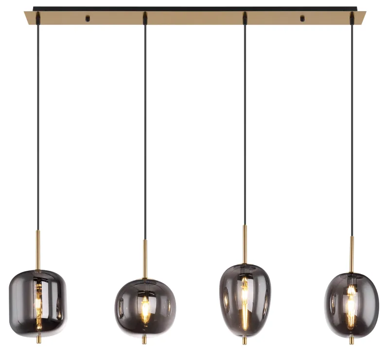 Blacky 110cm Laiton suspension De Globo Lighting - Blacky takpendel &auml;r perfekt att placera &ouml;ver ett matbord och ger en j&auml;mn och behaglig belysning.