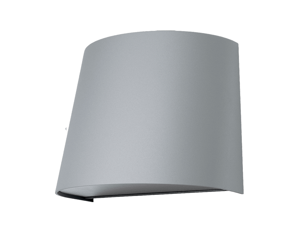 Mini Gris lampe d’extérieur De Westal - La mini applique murale est fabriquée en aluminium anodisé et est revêtue de poudre gris aluminium.