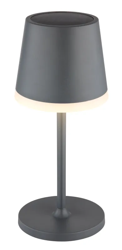 Bordslampa LED Anthracite lampe solaire De Globo Lighting - Den diskreta designen sm&auml;lter in i alla milj&ouml;er och med IP44-klassning &auml;r den t&aring;lig mot v&auml;der och vind.