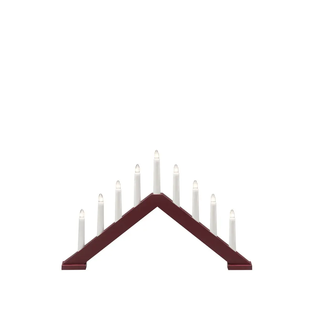 Candelabra 9 Lights Rouge foncé mat De Konstsmide - Donnez &agrave; votre maison une atmosph&egrave;re de No&euml;l intemporelle et &eacute;l&eacute;gante avec cet &eacute;l&eacute;gant bougeoir de l'Avent en bois.