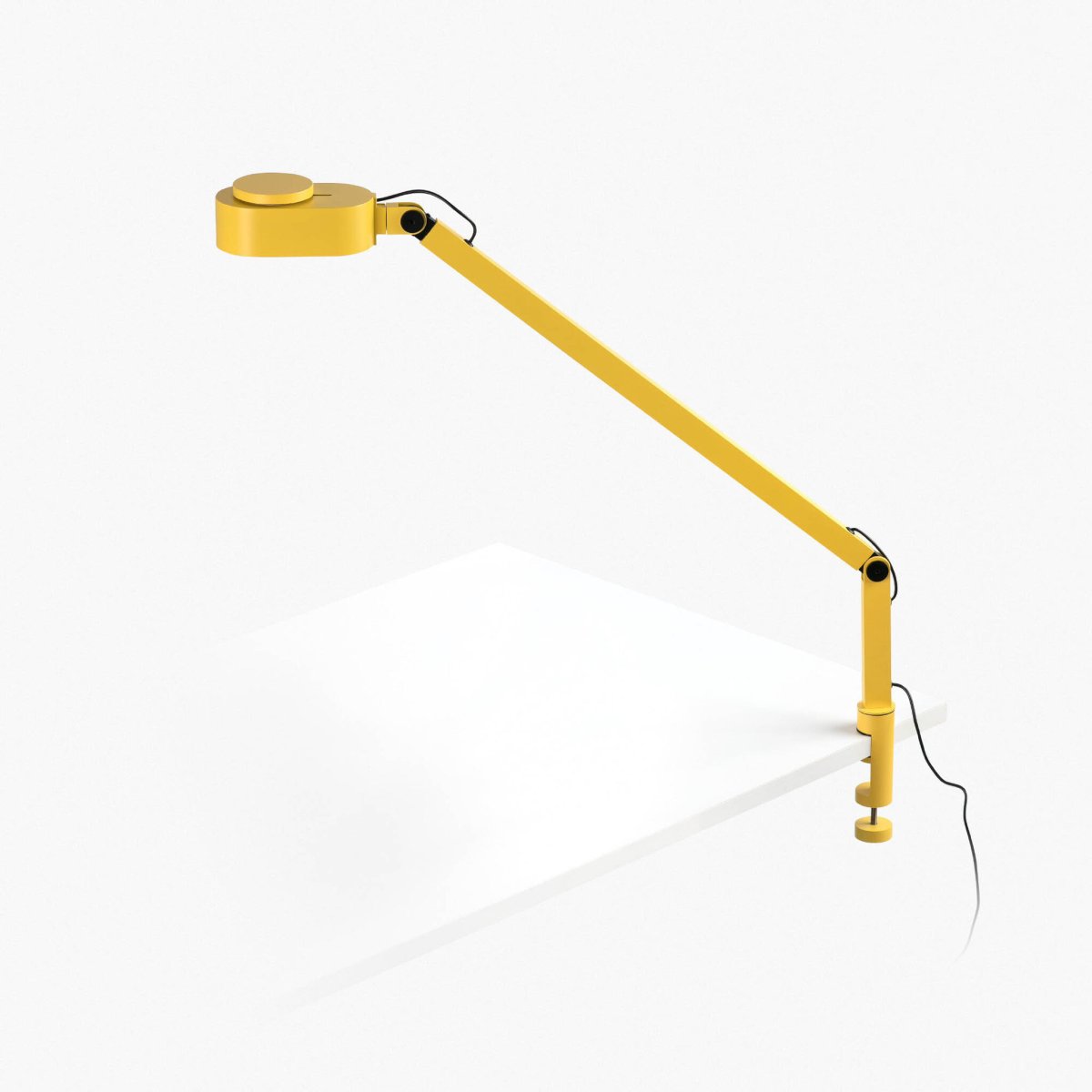 Inviting 86cm Jaune lampe à pince De Faro Barcelona - La t&ecirc;te de lampe est r&eacute;glable horizontalement et verticalement, et l'intensit&eacute; lumineuse est variable.
