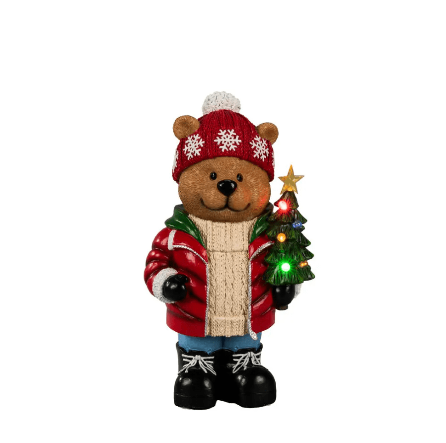 Petit Ours En Peluche 38cm Multicolore De Konstsmide - R&eacute;pandez l'esprit de No&euml;l dans votre maison avec cet adorable ours en peluche en v&ecirc;tements d'hiver !
