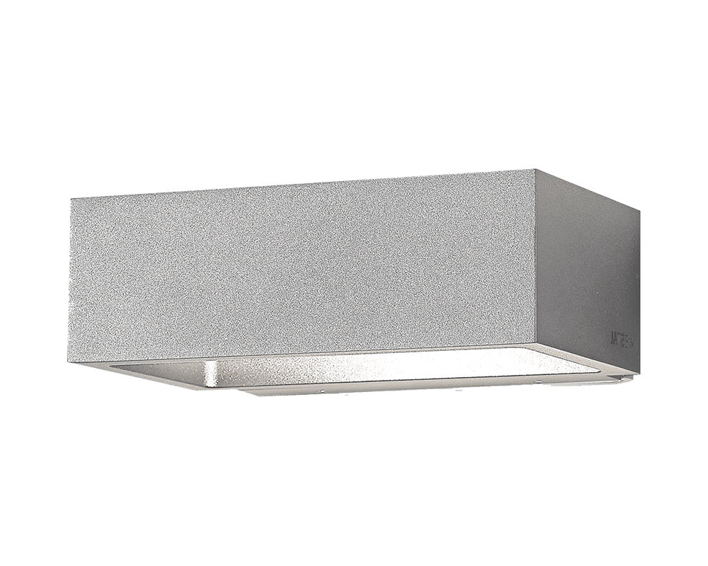 Illusion Reko Gris lampe d’extérieur De Westal - Illusion Reko est une applique murale à lumière vers le haut et vers le bas, fabriquée en aluminium anodisé et thermolaquée en gris aluminium.