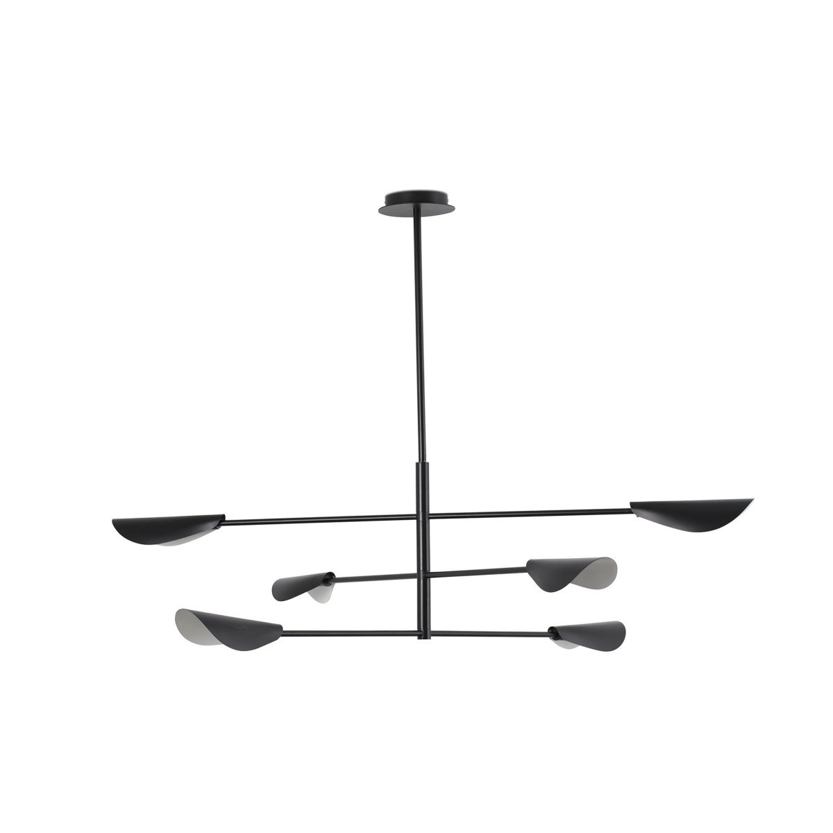 Liggera Ø137 Noir suspension De Faro Barcelona - Son expression lumineuse la rend polyvalente et s'int&egrave;gre facilement &agrave; divers environnements, des cuisines modernes aux espaces de vie ou de bureau paisibles.