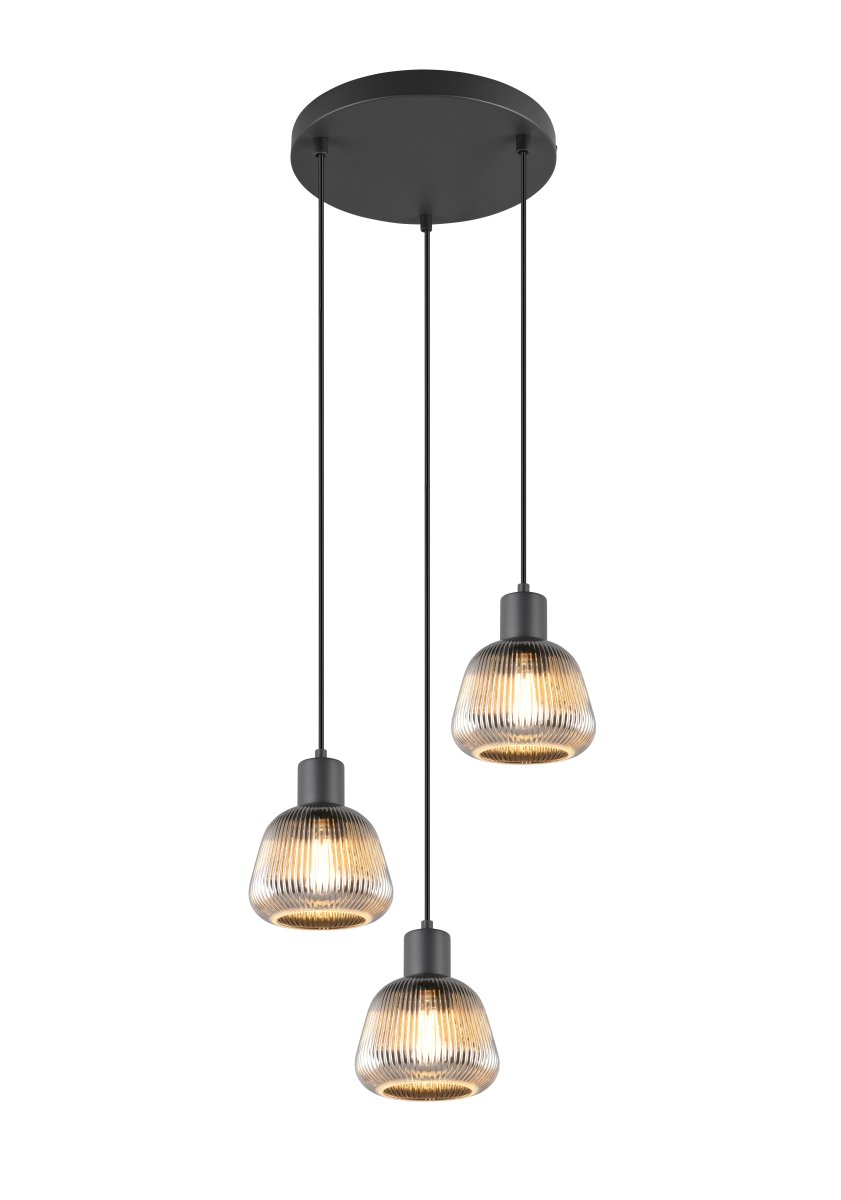 Tarifa Ø37 Gris fumé suspension De Trio Lighting - 