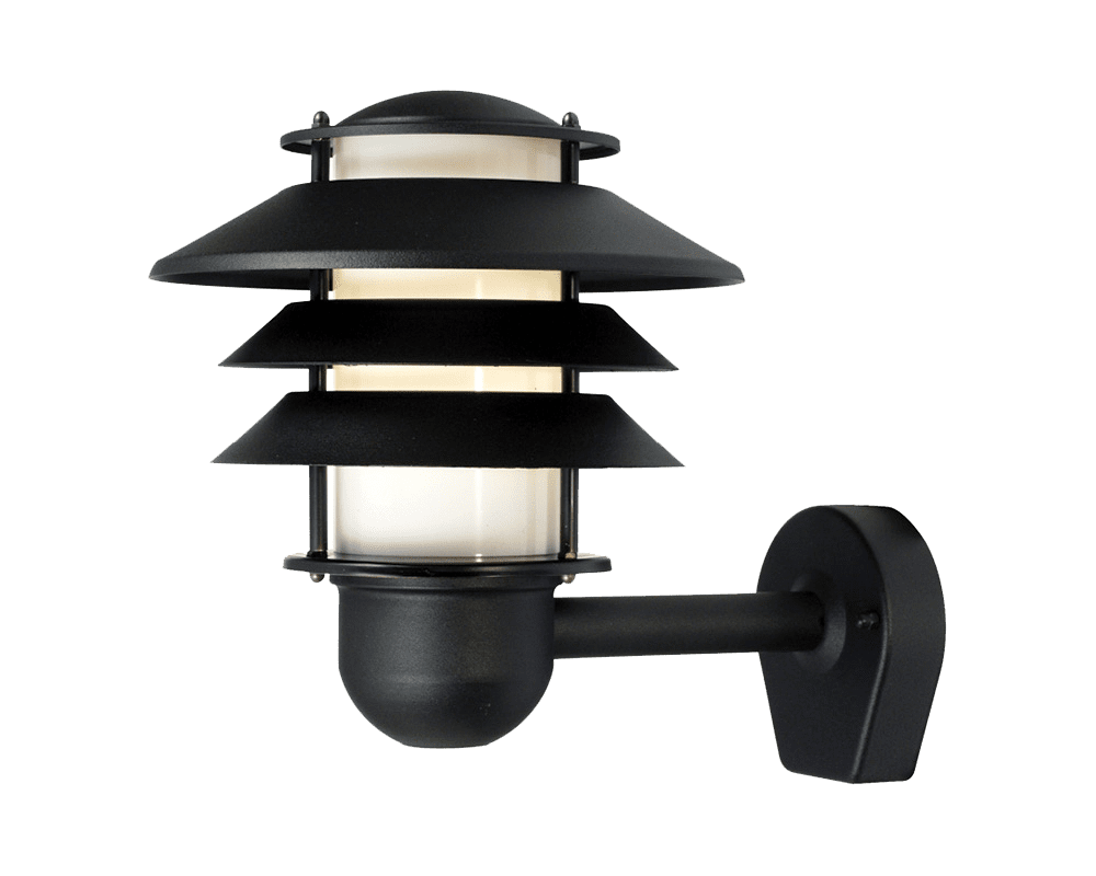 Alefors Noir lampe d’extérieur De Westal - Le panneau arrière est équipé de deux entrées et sorties et d'un bornier à connexion rapide pour une installation facile.