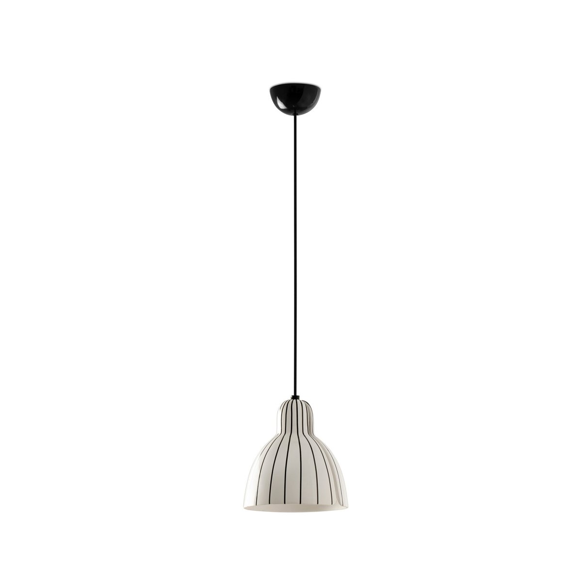 Venice Ø20 Noir et blanc suspension De Faro Barcelona - Avec son design minimaliste et son abat-jour en c&eacute;ramique fabriqu&eacute; artisanalement dans un atelier barcelonais, elle allie savoir-faire artisanal et fonctionnalit&eacute; &eacute;l&eacute;gante.